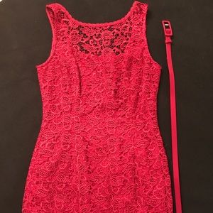 -White House Black Market Red lace sheath dress